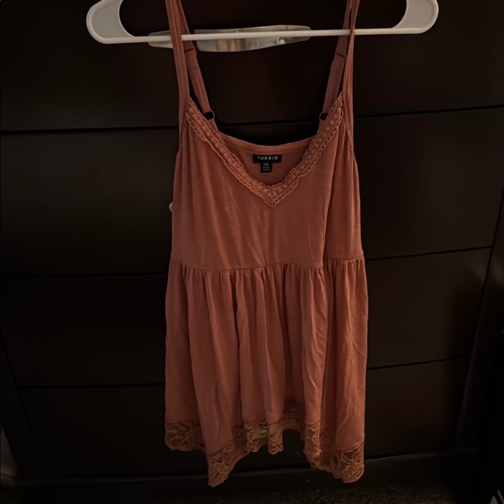 Torrid Women's Pink Lace Trim Top